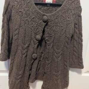 Twiggy Brown Alcapa cable knit Sweater